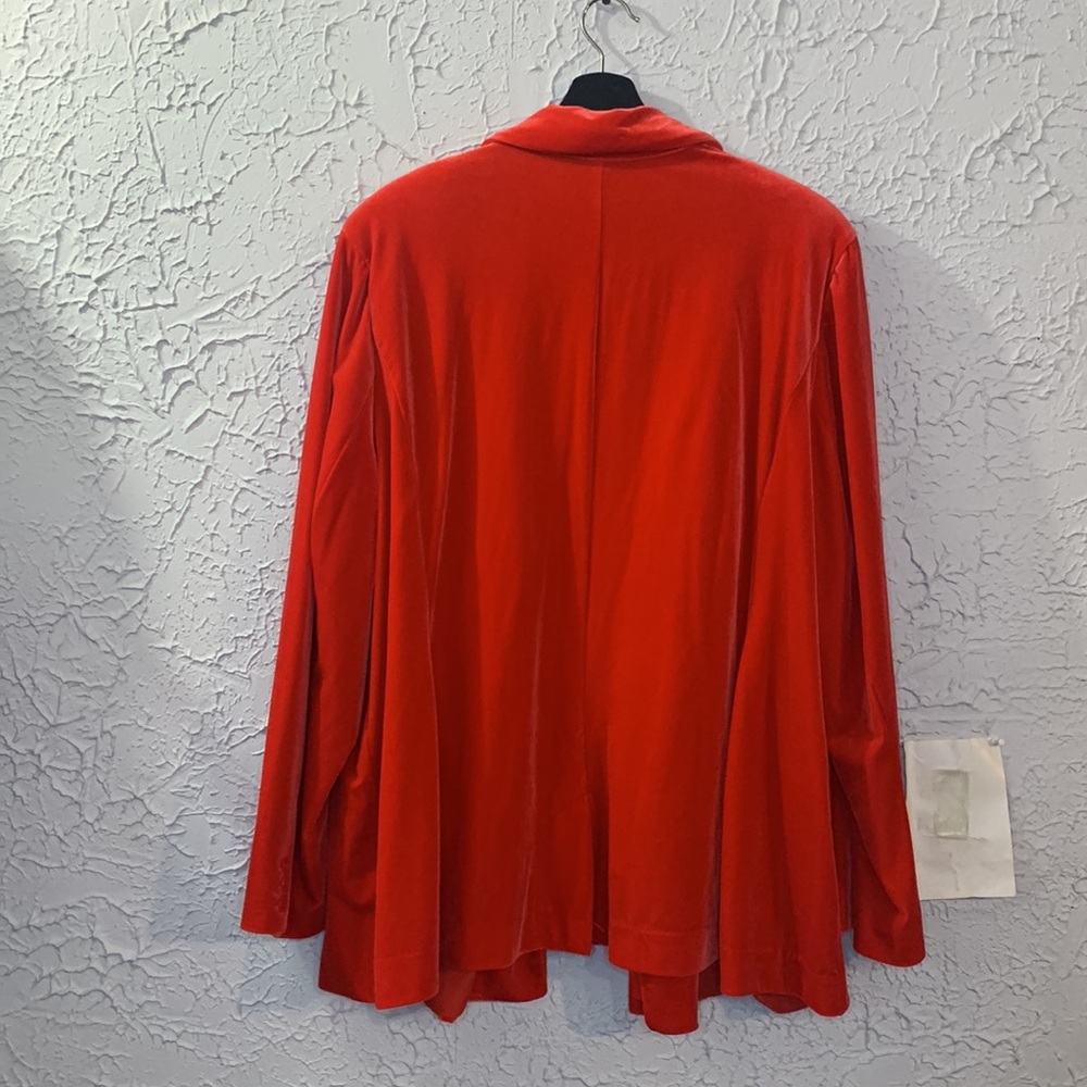 Lane Bryant Red Velvet Blazer Jacket - Picture 13 of 16